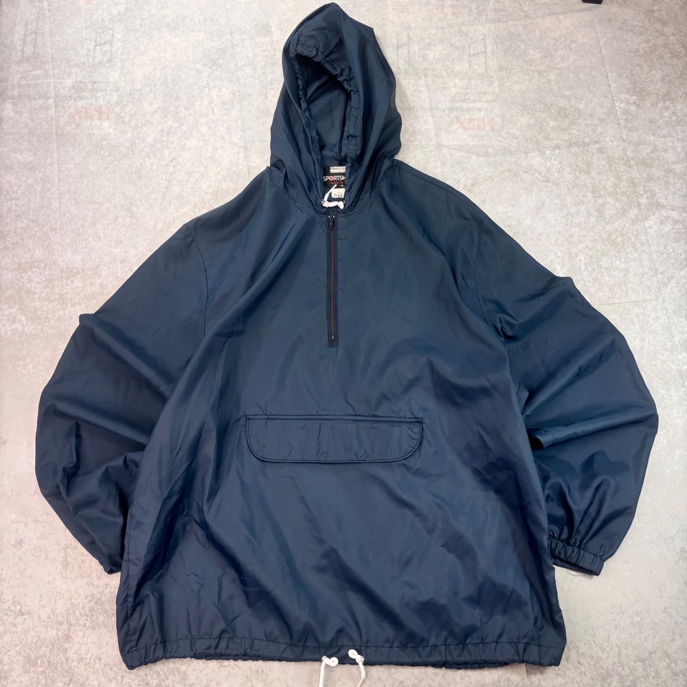 Vintage Sportsmaster The Rock Windbreaker Jacket Men's XL Navy Made in USA